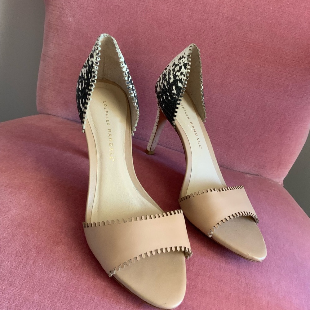 Loeffler Randall Black and Tan Heels